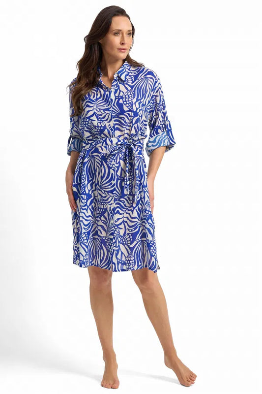 Jantzen: Seashells Straight Hem Button Dress