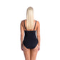 Togs: Solid Black V Neck Binding One Piece Bather