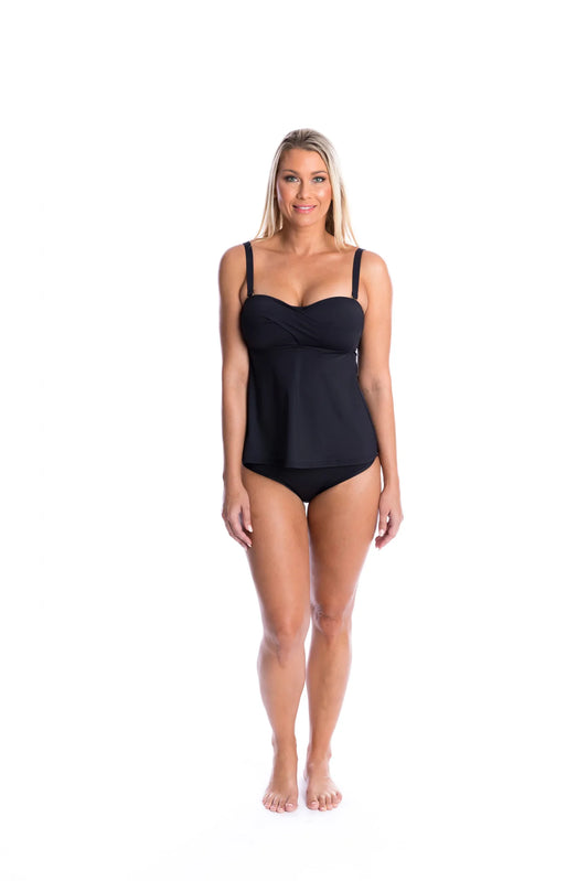 Togs: Solid Black Ombre Tankini