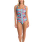 Togs: Seashells Square Neck Binding One Piece Bathers