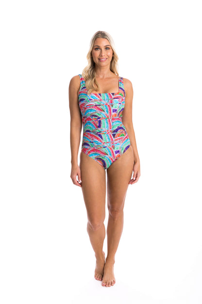 Togs: Seashells Square Neck Binding One Piece Bathers