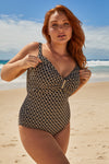 Jantzen: Linx Gathered Bar Front DD/E One Piece Bather