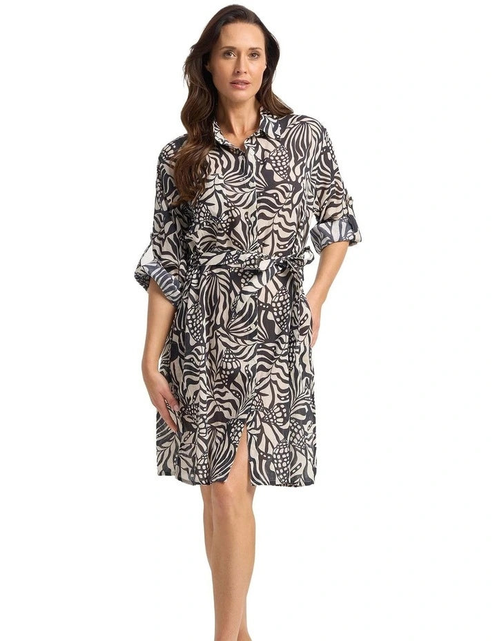 Jantzen: Seashells Straight Hem Button Dress