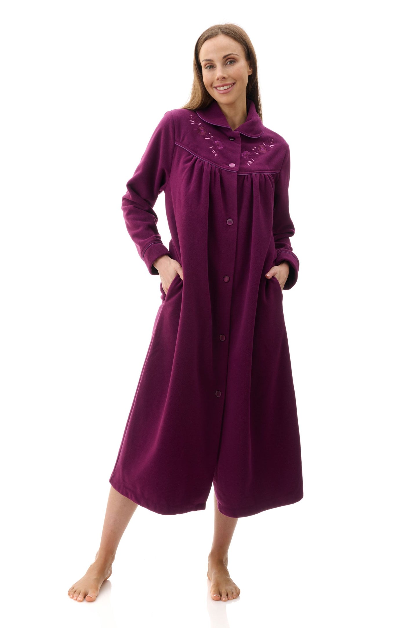 Givoni: High Pile Mid Button Front Gown