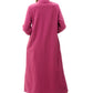 Givoni: High Pile Mid Length Gown with Button Front.