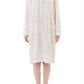 French Country: Nightie with Long Sleeves. Button Neckline. Cotton.  'White'