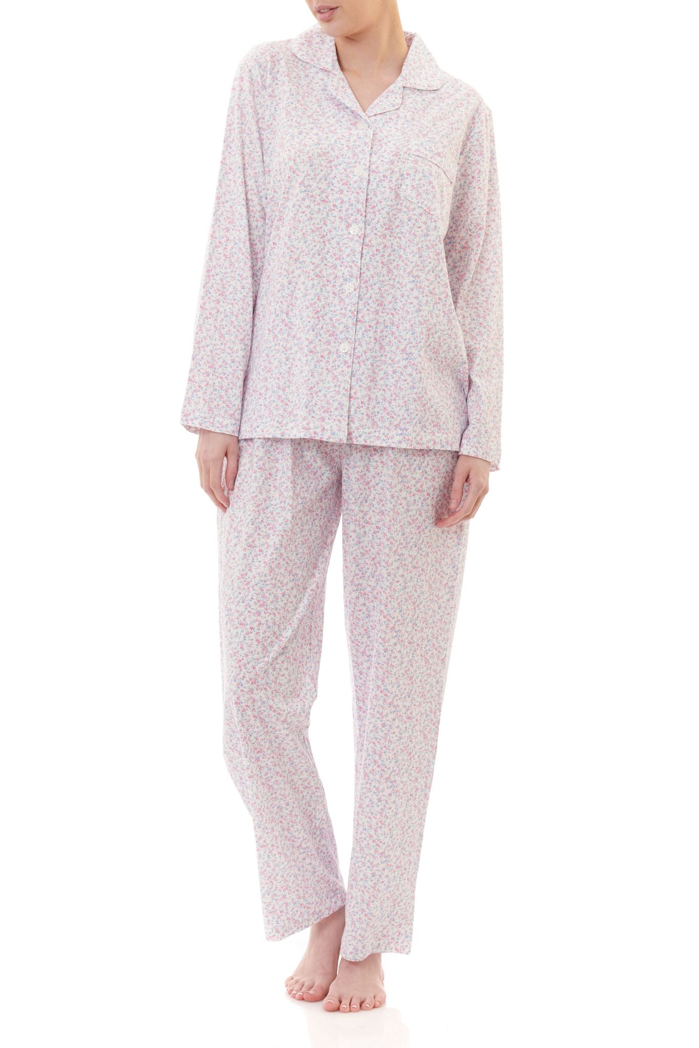 Givoni: Long Pyjama with Long Sleeves. Button Front. 'Mae'