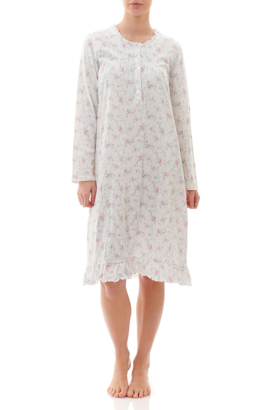 Givoni: Short Nightie. Button Placket & Pintucks.  'Nadine'