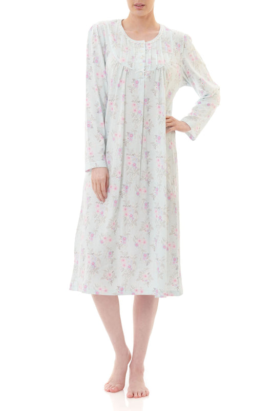 Givoni: Mid Length Nightie. Neckline with Lace Trim.  'Tamsin'