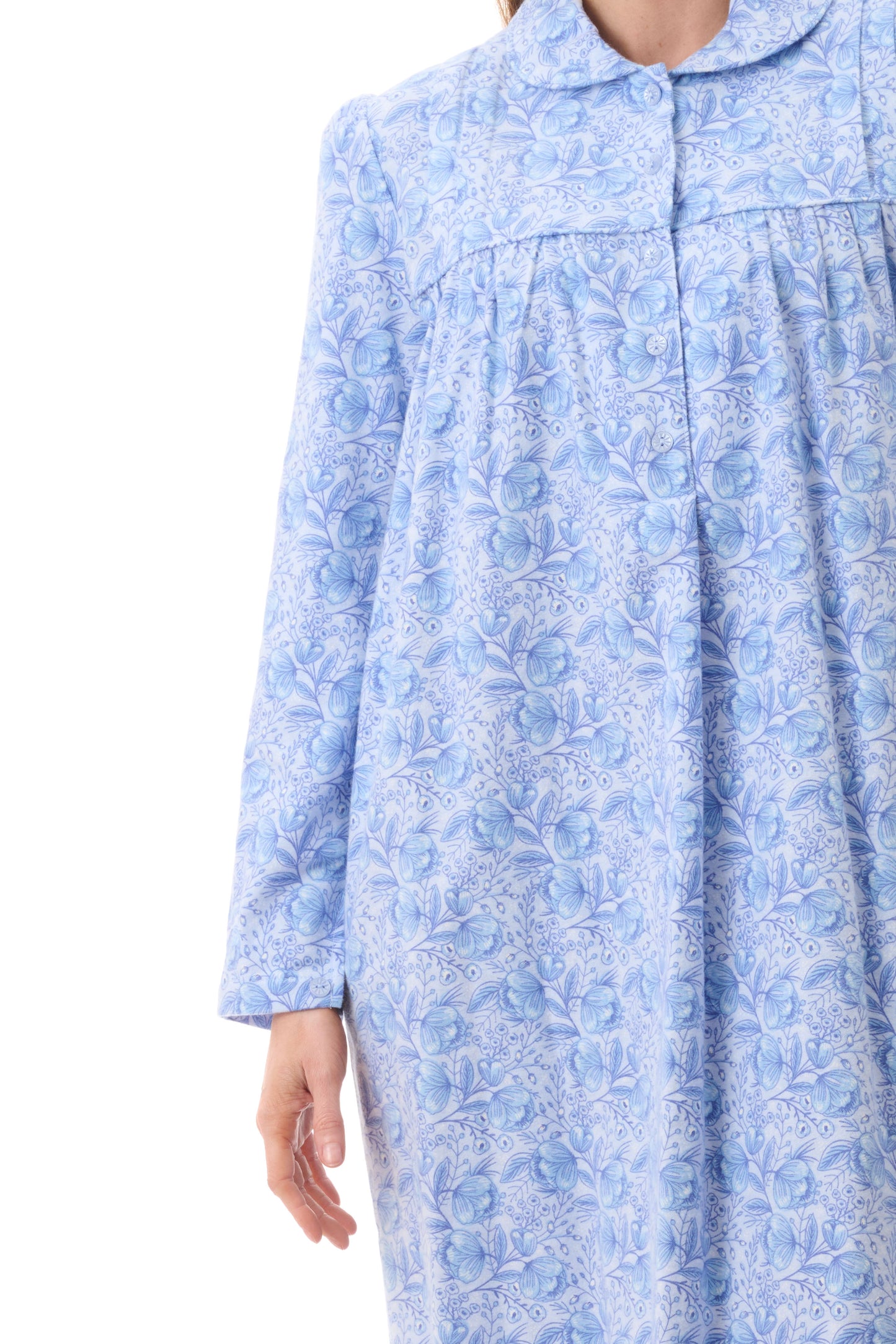 GIVONI:  FL Kora Print Mid Length Collared Nightie