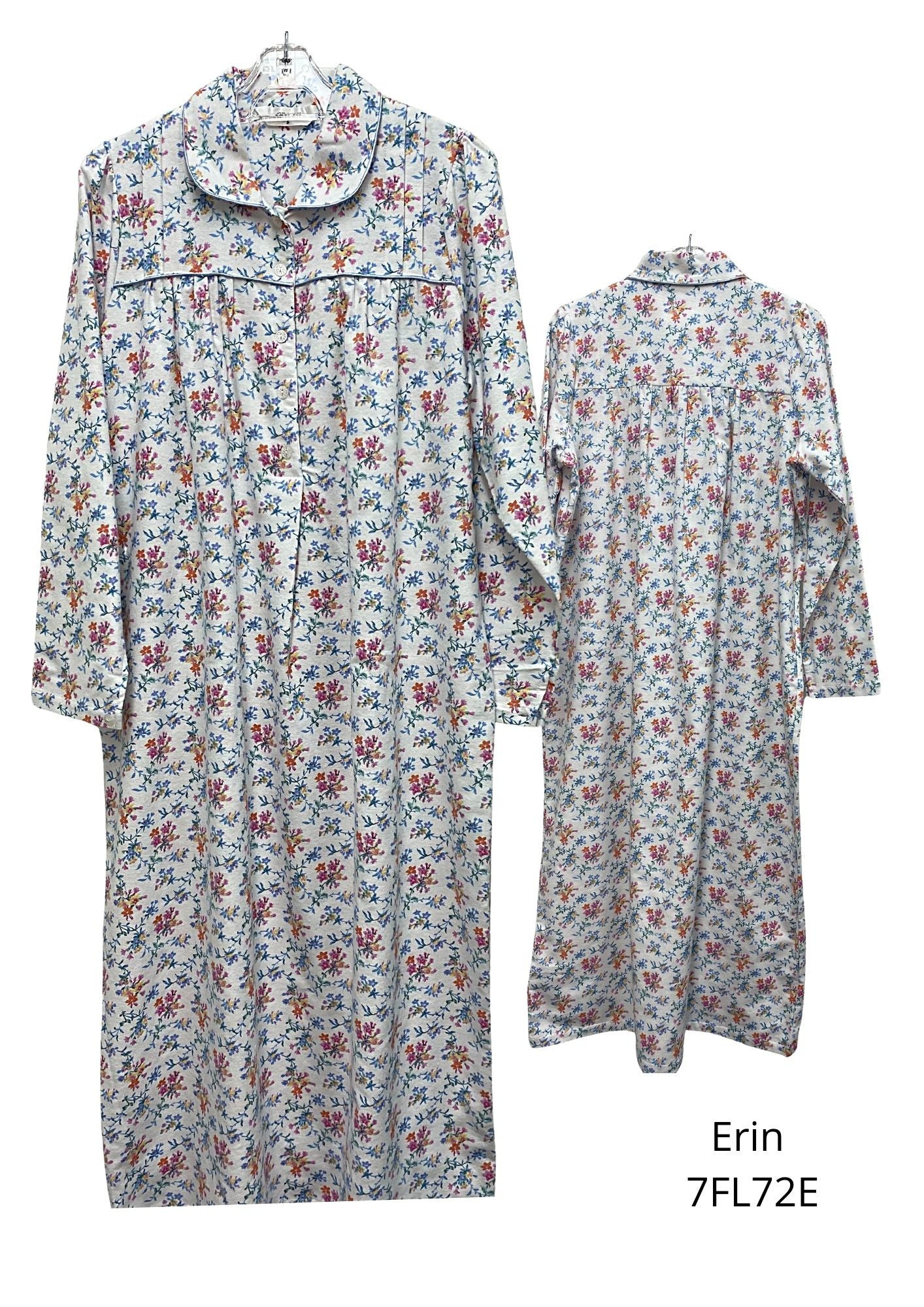 Givoni:  Flannelette Long length nightie Long Sleeves 'Erin'