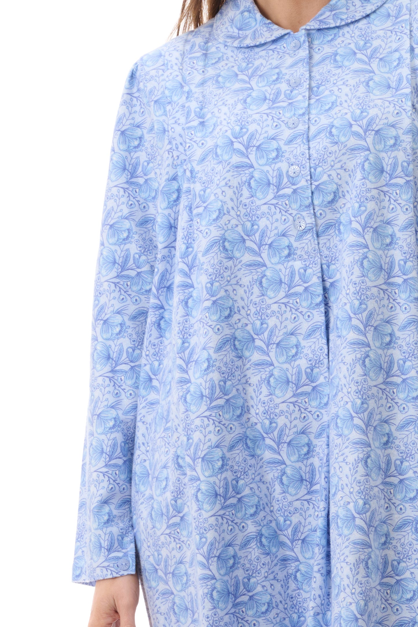 GIVONI:  FL Kora Print Long Length Collared Nightie