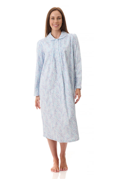 GIVONI:  FL Frida Print Mid Length Collared Nightie
