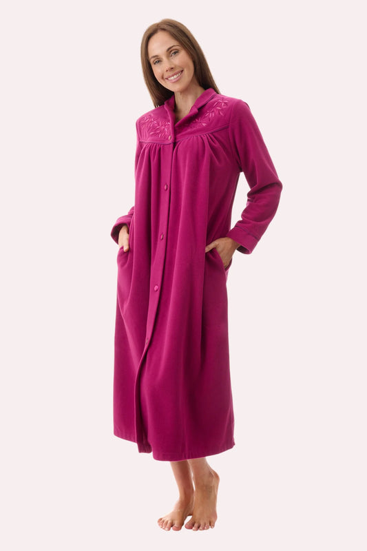 GIVONI GB Mid Length Button Dressing Gown
