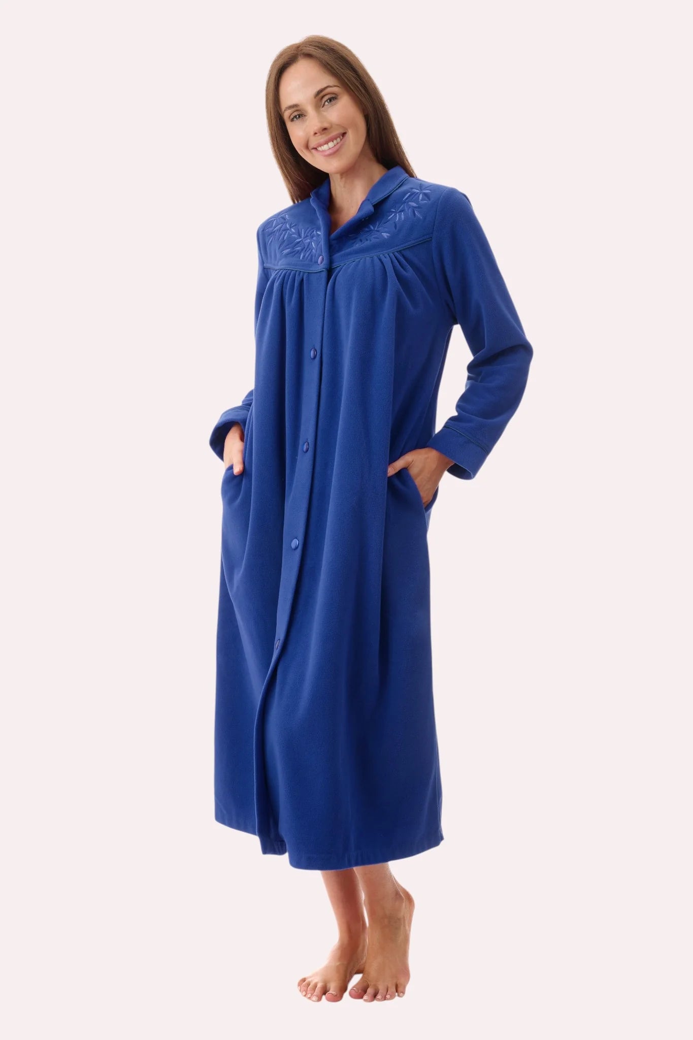 GIVONI GB Mid Length Button Dressing Gown