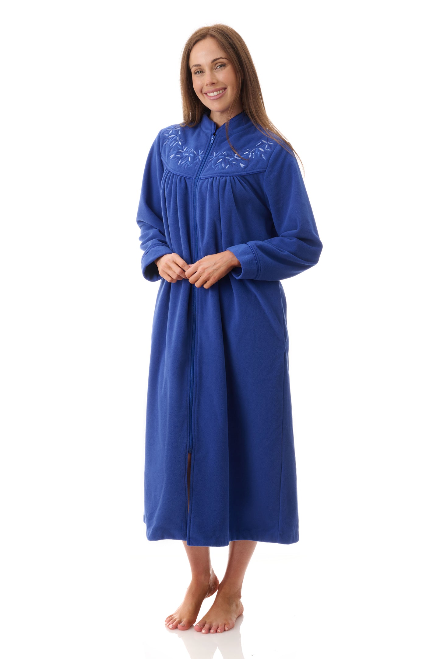Givoni: High Pile Long Zip Front Gown