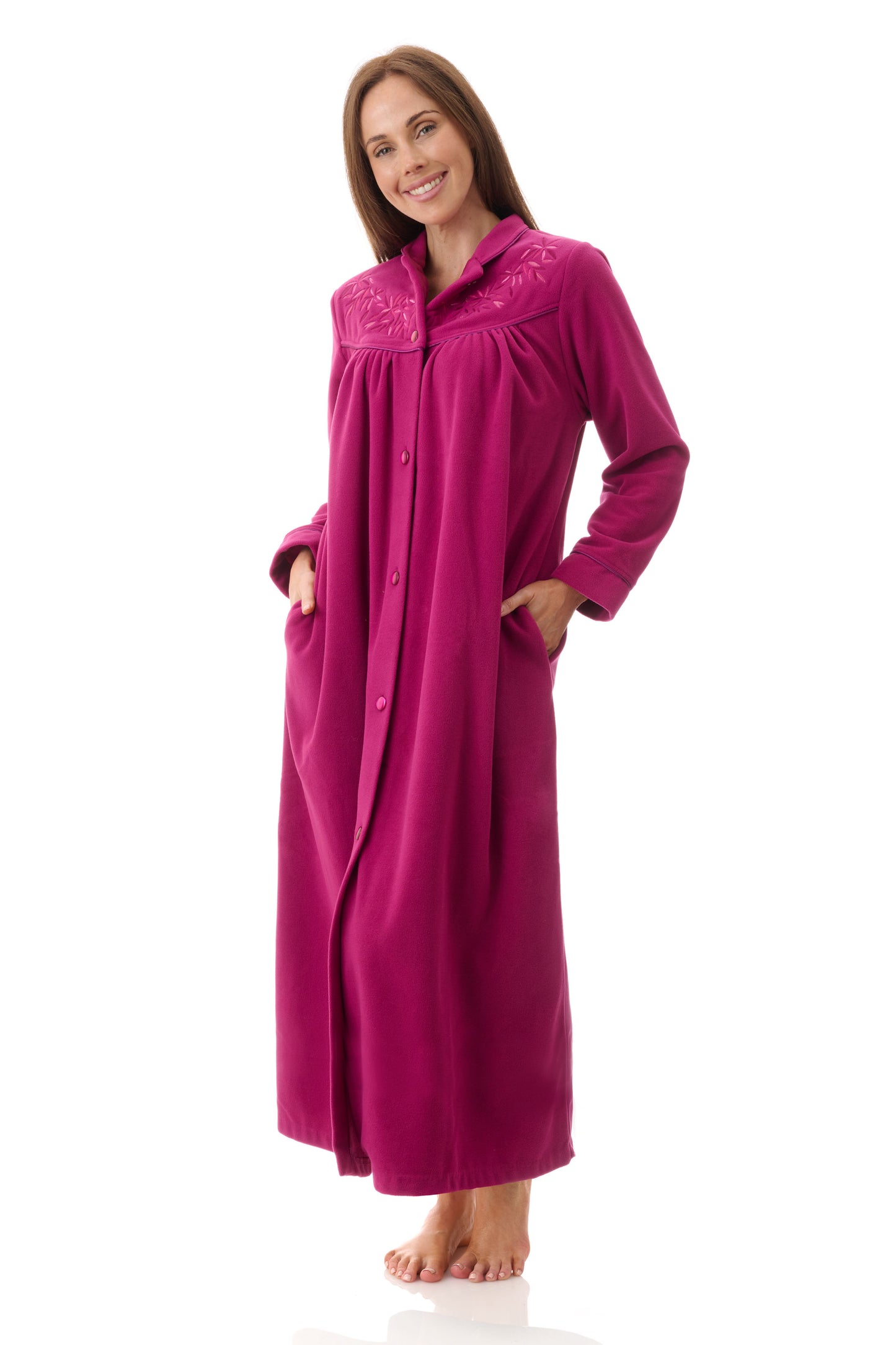 Givoni: High Pile Long Zip Front Gown