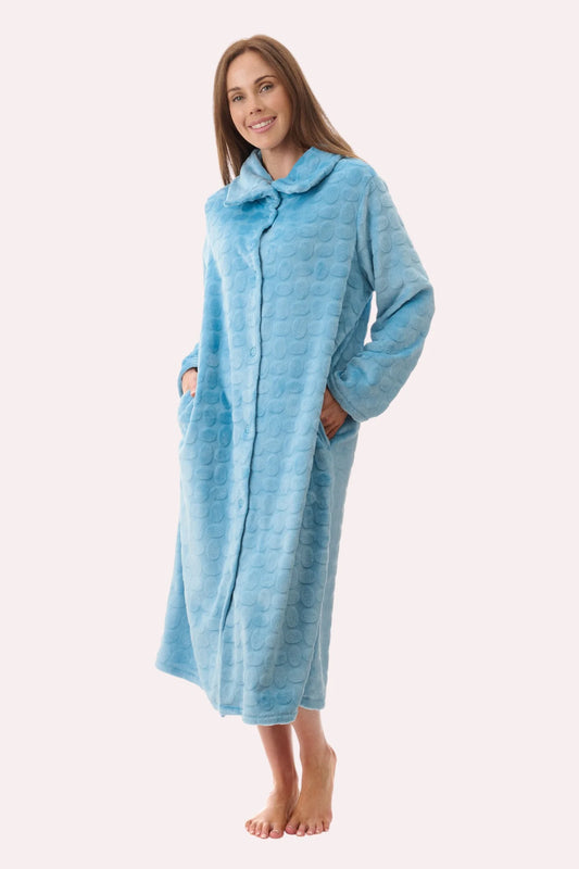 GIVONI GB Embossed Button Dressing Gown
