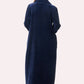 Givoni: Long Length Luxury Polar Button Front Dressing Gown NAVY