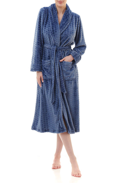 Givoni: Mid Length Luxury Polar Wrap with Waist Tie Belt 'Brick'