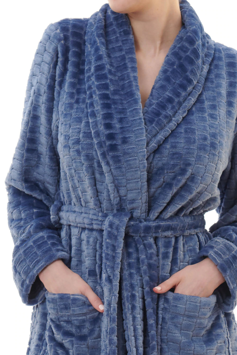 Givoni: Mid Length Luxury Polar Wrap with Waist Tie Belt 'Brick'