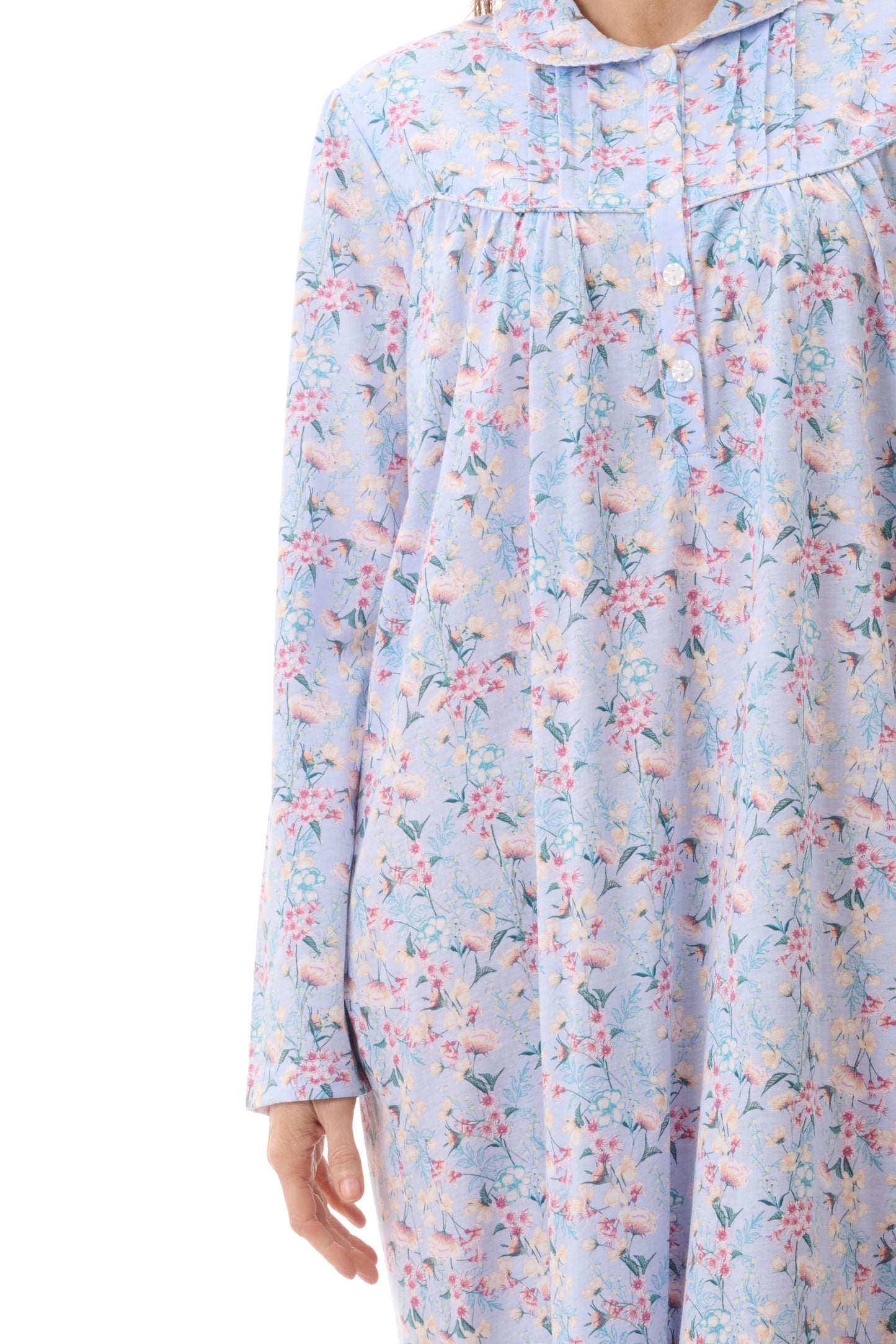 GIVONI:  FL Brooke Print Mid Length Collared Nightie