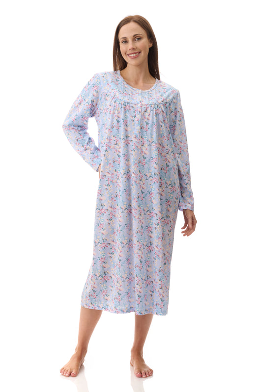 GIVONI:  FL Brooke Print Mid Length Nightie