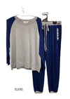 Givoni:  Long Pyjama with Ski Pant, Modal Slinky Knit 'Navy/Greymarle'