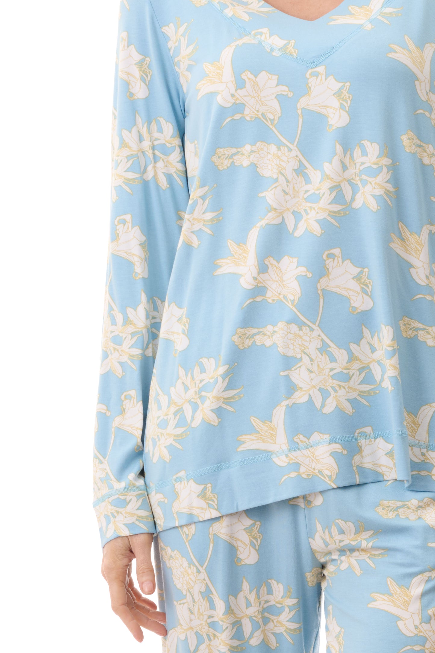 GIVONI:  LG Gia Print Detail Long Pyjama