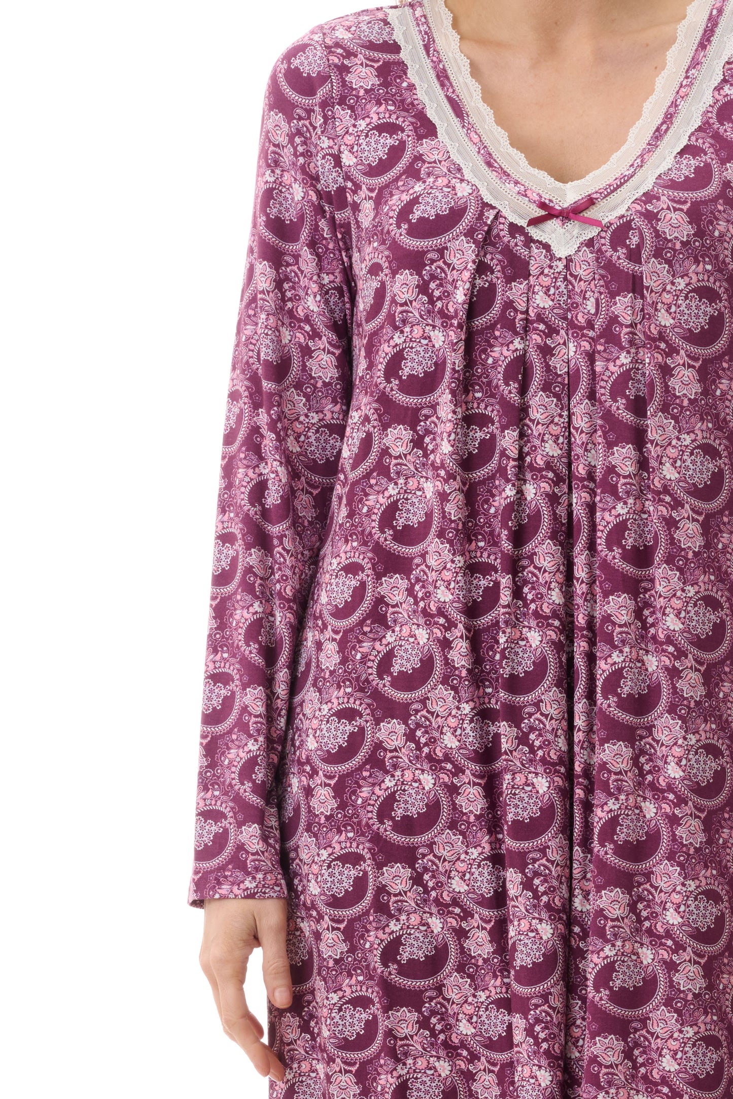 GIVONI:  LG Chloe Print Short Length V Neck Nightie