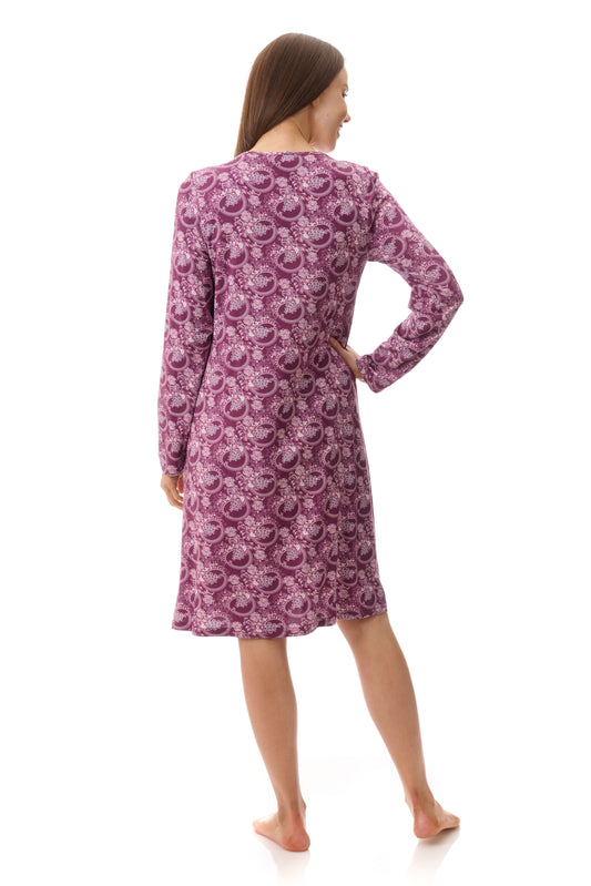 GIVONI:  LG Chloe Print Short Length V Neck Nightie