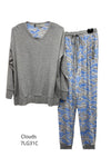Givoni:  Long Pyjama with Ski Pant, Modal Slinky Knit 'Clouds'