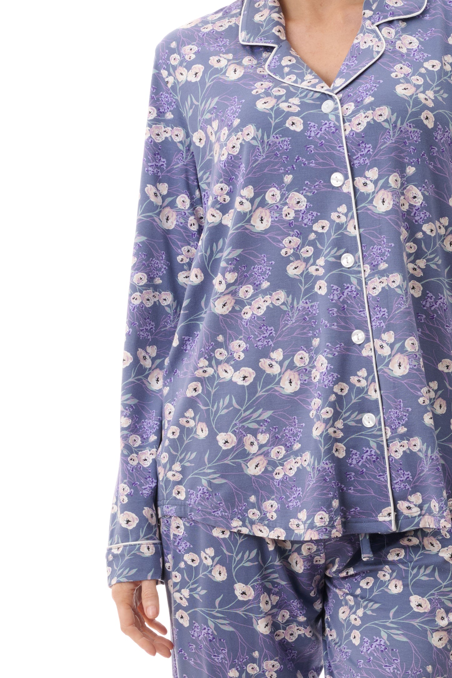 GIVONI:  LG Elaine Print Detail Collared Pyjama