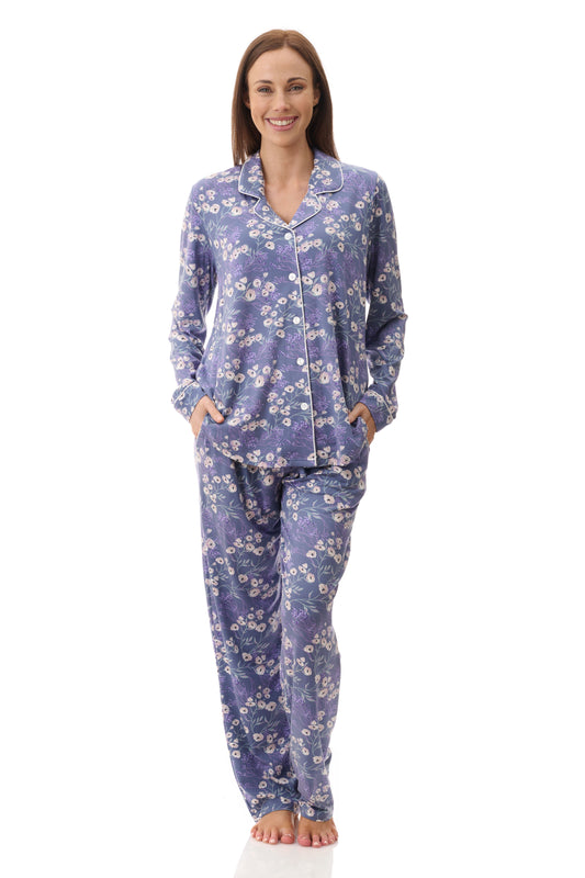 GIVONI:  LG Elaine Print Detail Collared Pyjama