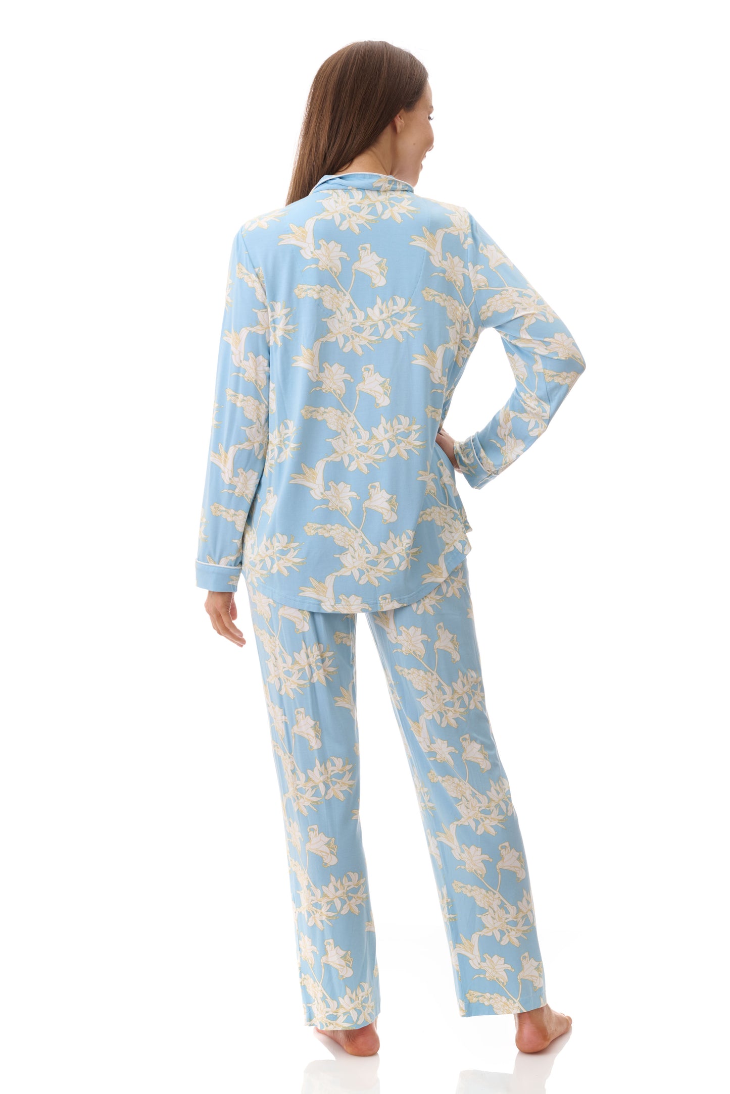 GIVONI:  LG Gia Print Detail Collared Pyjama