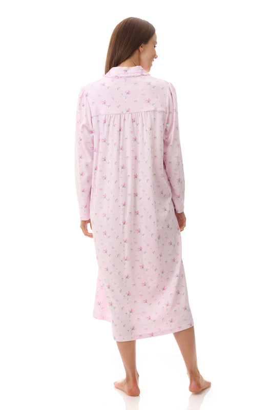 GIVONI:  LK Yana Print Mid Length Collared Nightie