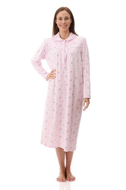GIVONI:  LK Yana Print Mid Length Collared Nightie