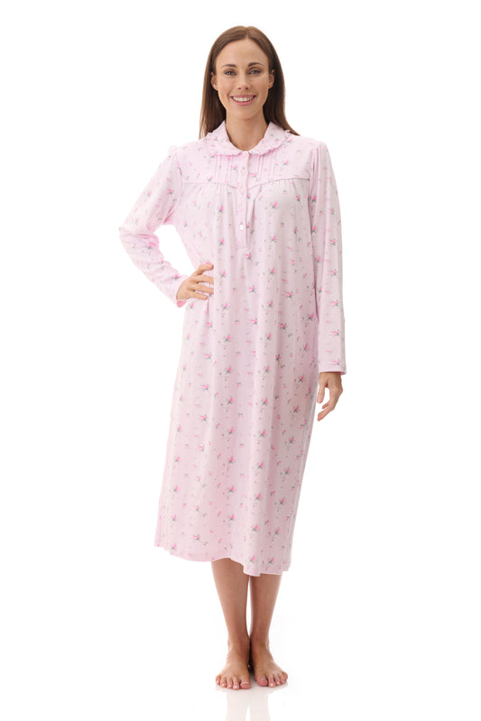 GIVONI:  LK Yana Print Mid Length Collared Nightie