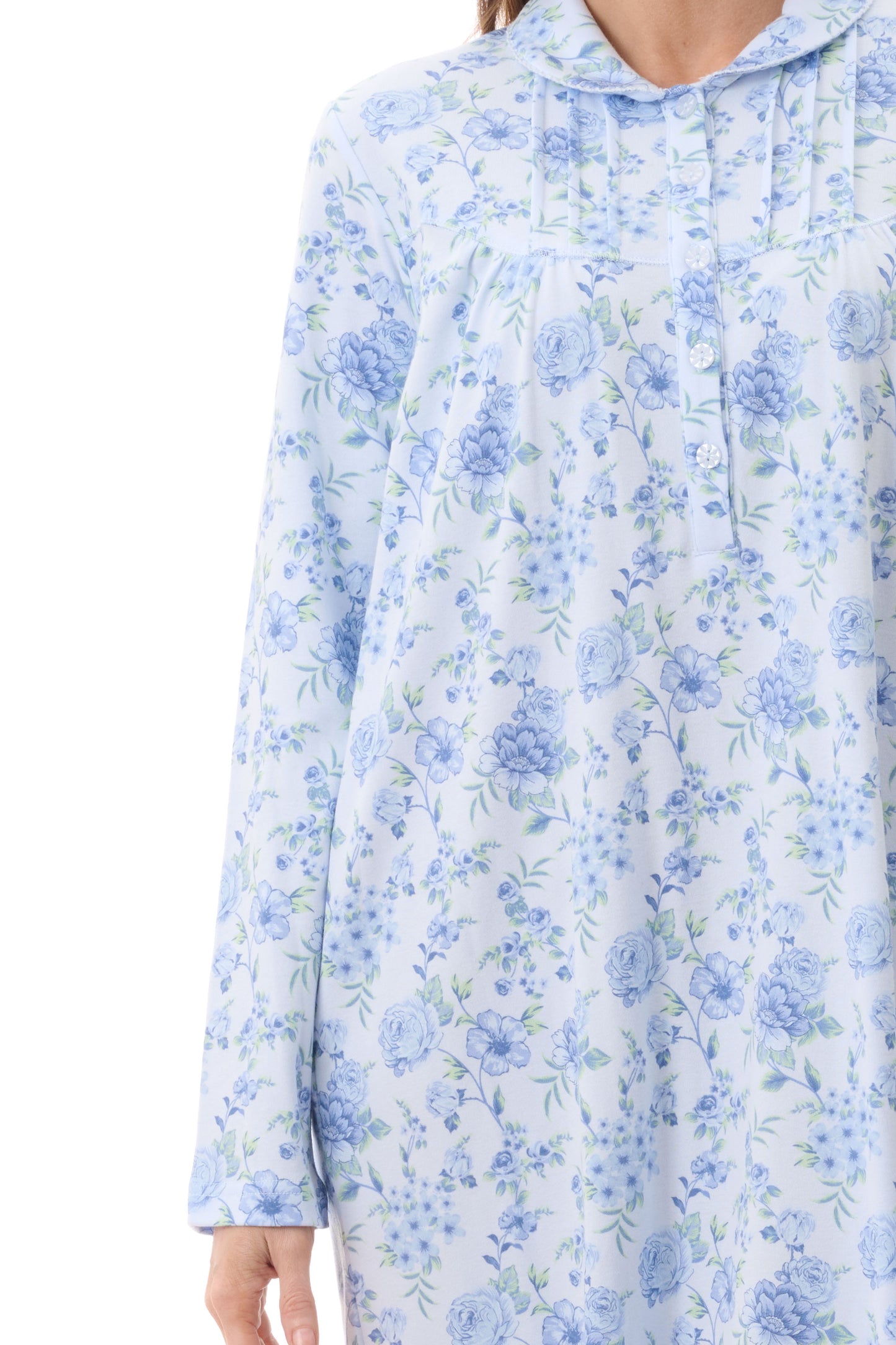 GIVONI:  LK Mira Print Mid Length Collared Nightie