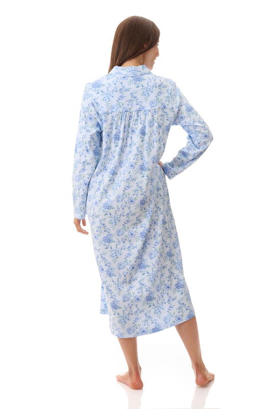 GIVONI:  LK Mira Print Mid Length Collared Nightie