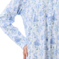 GIVONI:  LK Mira Print Long Length Collared Nightie