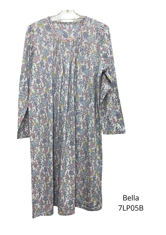 Givoni:  Short Length Nightie Long Sleeves Cotton Knit Jersey 'Bella'