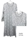Givoni:  Mid Length Nightie Long Sleeves Cotton Knit Jersey 'Giselle'