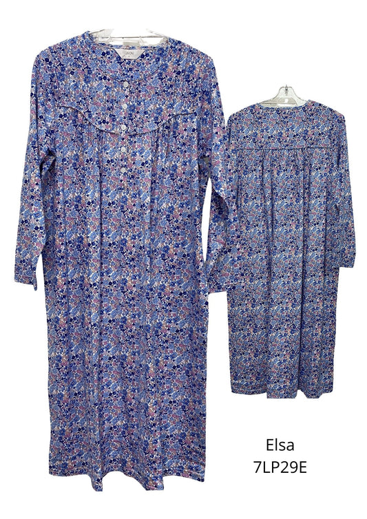 Givoni:  Long Nightie Long Sleeves Cotton Knit Jersey 'Elsa'