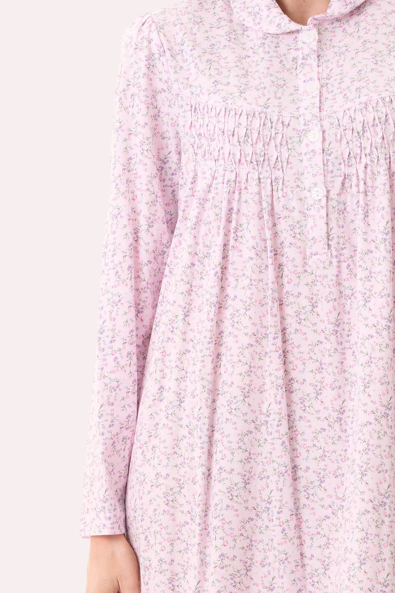 GIVONI LP Thea Mid Length Collared Nightie Cotton