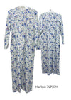 Givoni:  Long Length Nightie Long Sleeves Cotton Knit Jersey 'Harlow'