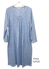Givoni:  Short Length Nightie Long Sleeves Cotton Knit Jersey 'Fiona'