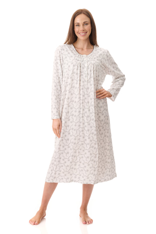 GIVONI:  LP Nadia Print Mid Length Nightie