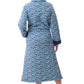 GIVONI:  LP Jada Print Mid Length Quilted Gown