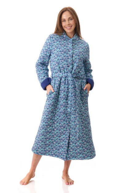GIVONI:  LP Jada Print Mid Length Quilted Gown